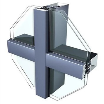 Perfil de pared de cortina de extrusión de aluminio de PVDF